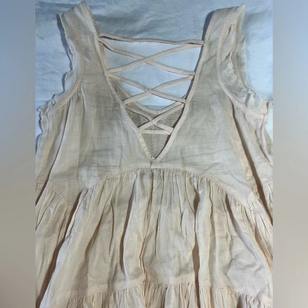 Free People Cream Sleeveless Top